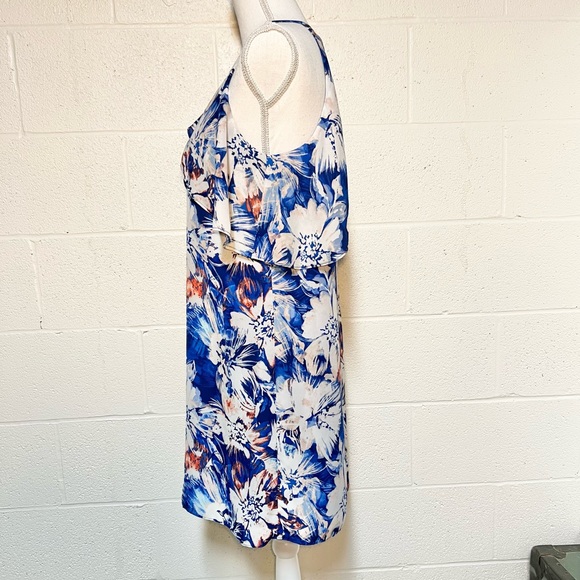 Charles Henry Floral Lined Halter Dress Size M - Picture 2 of 10